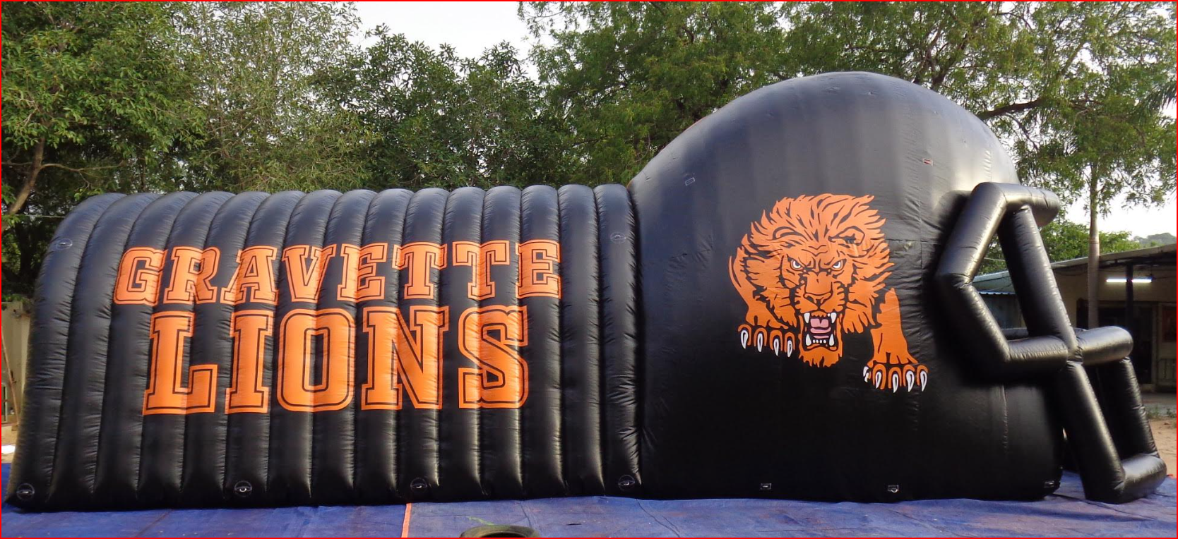 Lions Helmet Football Tunnel with Team Branding - Football Tunnels Gallery Image