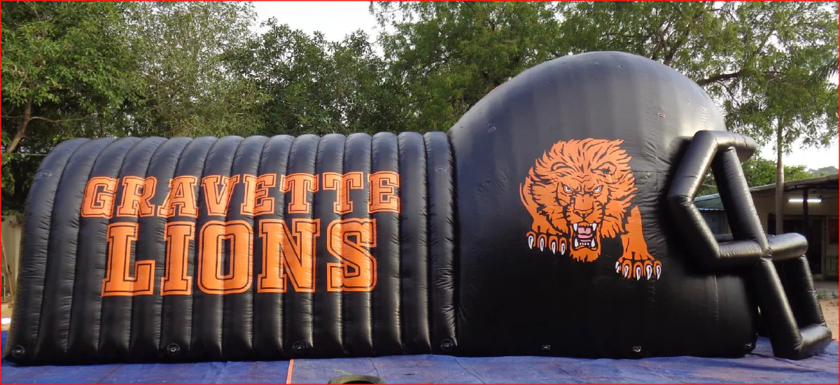 Lions Helmet Football Tunnel with Team Branding - Football Tunnels Gallery Image