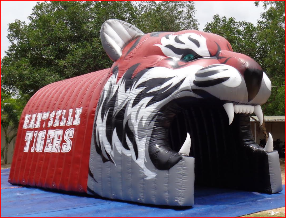 Tigers Mascot Head Football Tunnel with Run-Through Entrance - Football Tunnels Gallery Image
