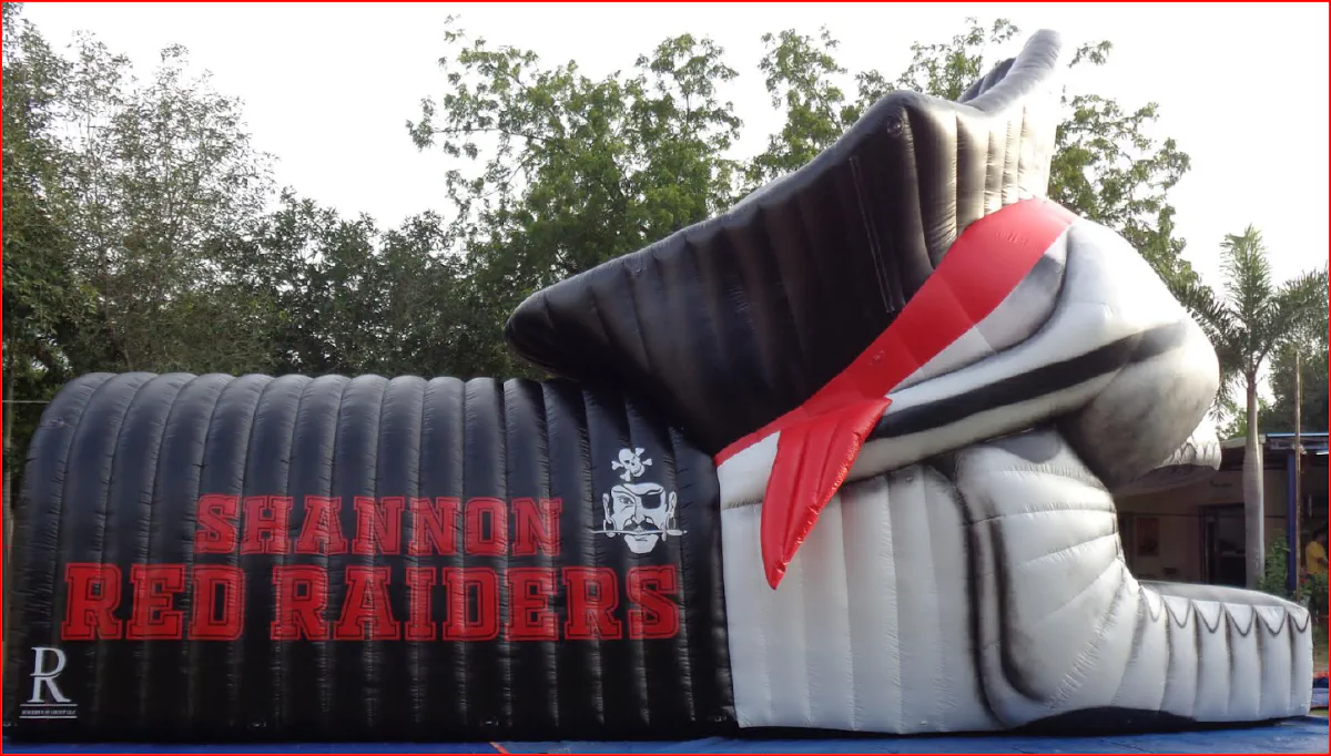Shannon Red Raiders Pirate Tunnel Full Side Profile - Football Tunnels Gallery Image