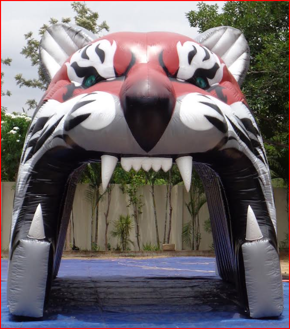 Red Tiger Mascot Head Football Tunnel Entrance - Football Tunnels Gallery Image