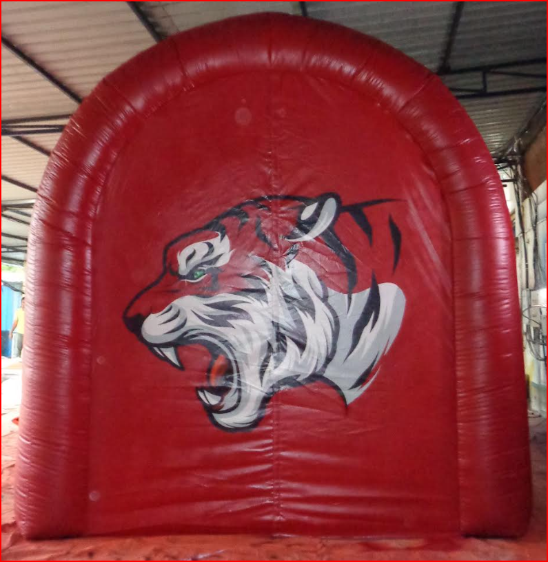 Tigers Football Tunnel End Panel with Tiger Head Graphic - Football Tunnels Gallery Image