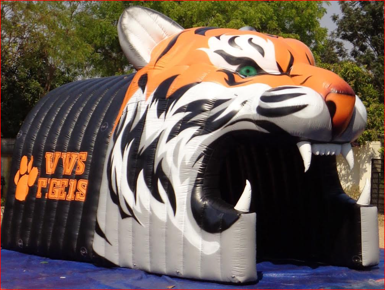 VVS Tigers Orange Mascot Football Tunnel - Football Tunnels Gallery Image