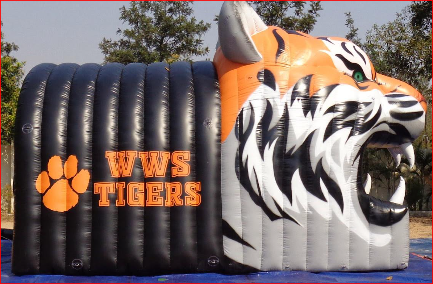 WWS Tigers Football Tunnel with Mascot and Team Branding - Football Tunnels Gallery Image