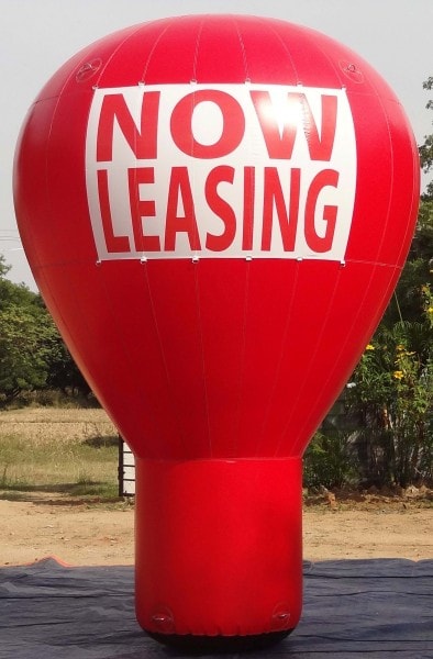 marketing message efficiency by using an inflatable balloon
